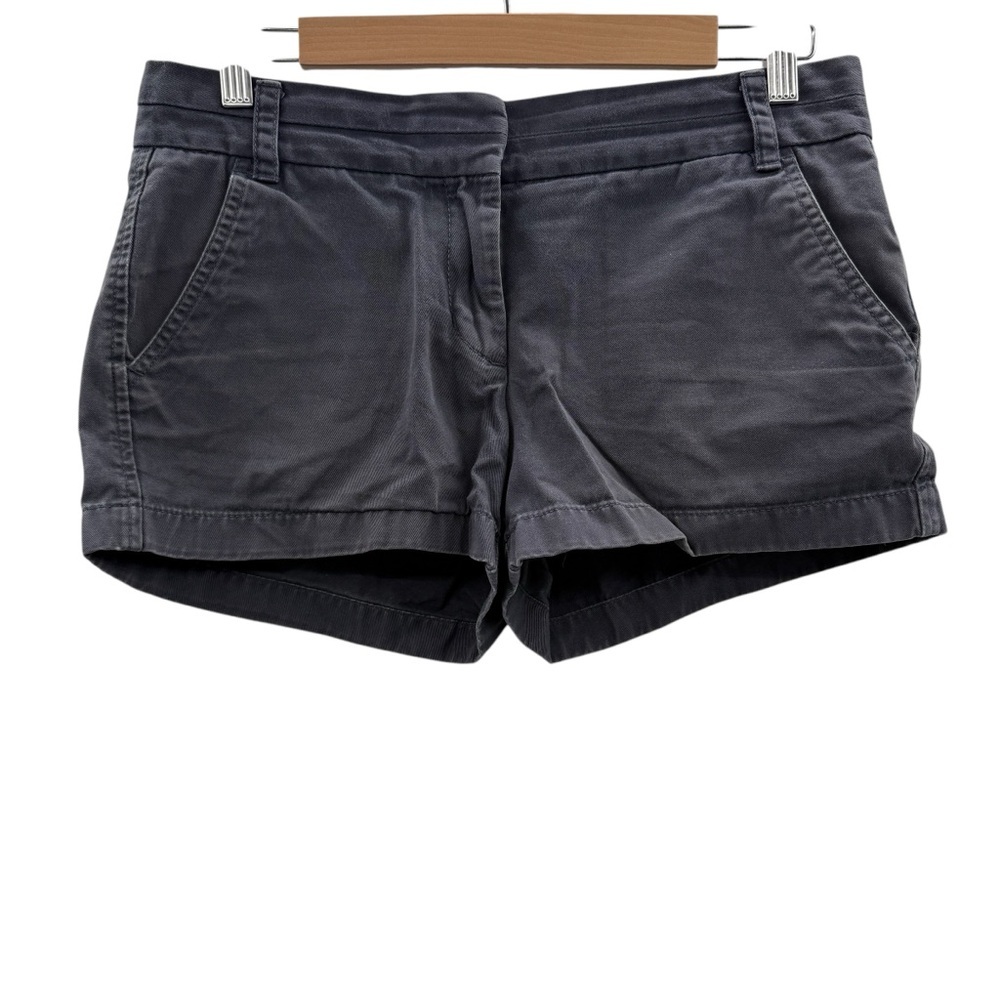 J. Crew‎ Chino Broken-In 100% Cotton Gray Mid Rise Shorts Sz 4